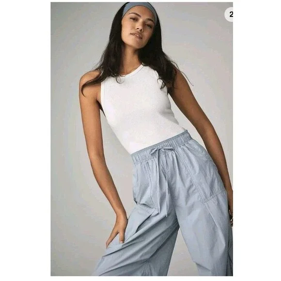 DAILY PRACTICE Messa Sleeveless Jumpsuit Women's Size L Light Blue Anthropologie - Picture 2 of 13